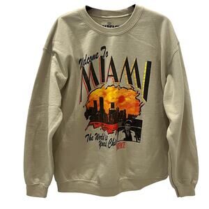 Scarface Adult LG Welcome To Miami Chico Skyline Graphic Pullover Sweatshirt